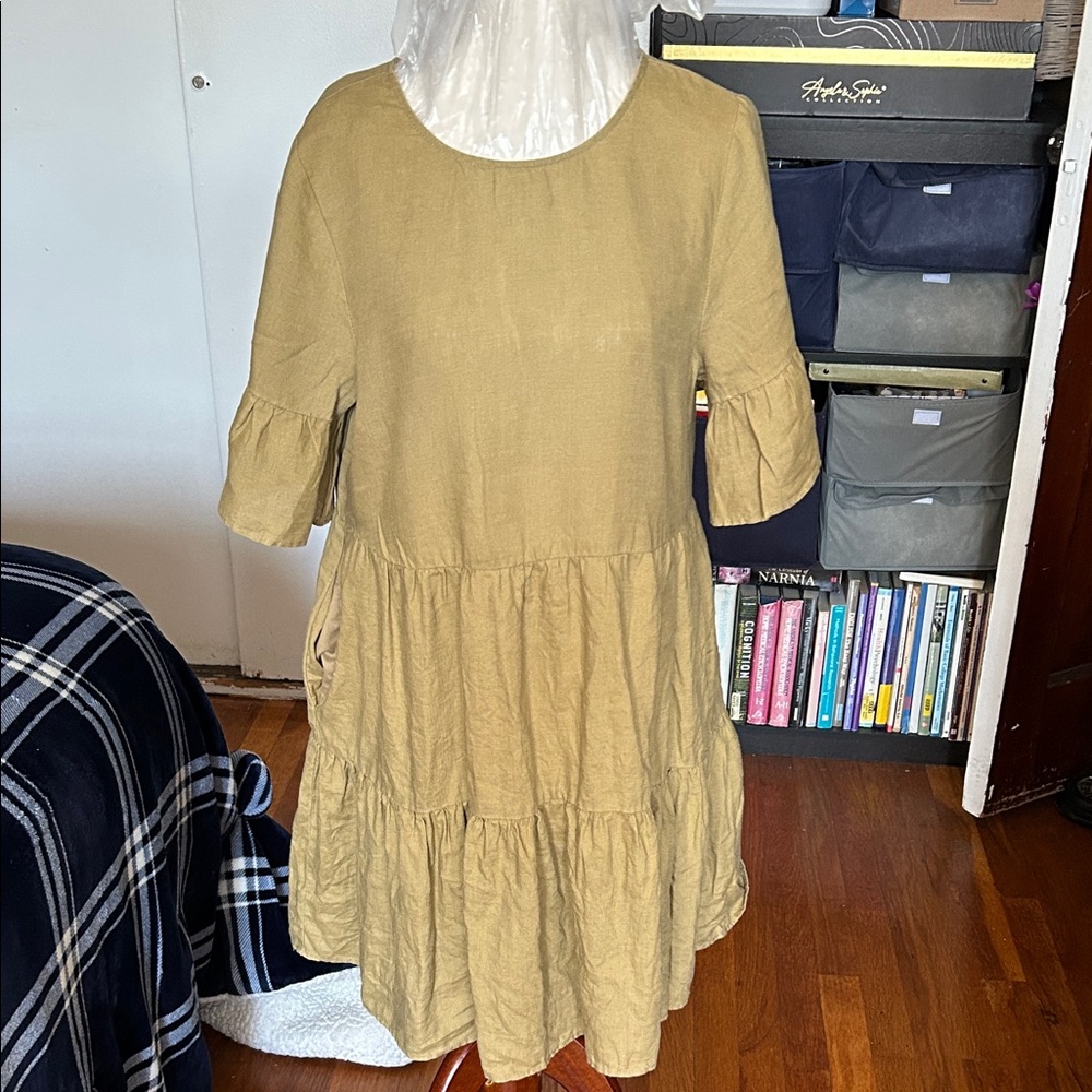 SeedHeritageTiered Scoop-Neck Midi Dress size 8